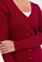 Women's V-Neck Seamless Cardigan Cherry - 7