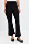 Women's Elastic Waist Spanish Leg Leggings Trousers Black - 7