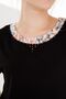 Women's Crew Neck Low Sleeve Floral Printed Combed Cotton Blouse Black - 5