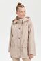 Women's Hooded Short Trench Coat with Pockets Beige - 8