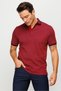 Men's Polo Neck Collar and Sleeve Knitwear Pocket T-shirt Claret Red - 6