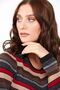 Women's Striped V-Neck Sweater Black - 8