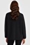 Women's V-neck Shoulder and Pocket Felt Embroidered Wool Jacket Black - 3