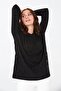 Women's Silvery Sweater with Buttons on the Sides and Skirt, Black - 5