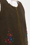 Women's Crew Neck Embroidered Short Wool Vest with Pocket A.Green - 3