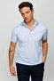 Men's Polo Neck Linen Printed T-shirt A.Blue - 8