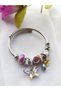 Steel Women's Charm Bracelet with Crystal Stone and Butterfly Figure - 7