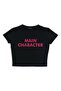 Main Character Printed Black Color Crop - 2