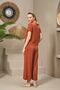 25109 Women's V-Neck Short Sleeve Loose Leg Pajamas Set - 5