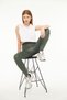 Khaki Women's Sports Leggings Firming Gathering High Waist Full Length Sports Leggings Leggings Fitness