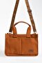 Canvas Fabric Three Compartment Large Shoulder Bag - 3
