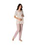 Effortt 8012 Pink Patterned Maternity Pajamas Set - 2