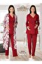 Women's Pregnant Maternity Dressing Gown Bottom Top Pajama Set Red
