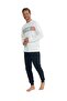 US Polo AssnMen's Ecru Round Collar Pajama Set - 2