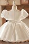 Off-White Girls' Baby Satin Wedding Dress with Bow - 3