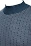 Men's Half Turtleneck Knitwear Petrol Sweater Patterned Steel Knit Classic Fit - 5007B - 4