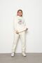 Hooded Front Printed 3 Thread Double Set Ecru - 2