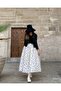 Black Floral White Fluffy Tulle Skirt - 3