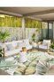 Leyla Collection Soft Tones Green Leaves Detailed Woven Base Modern Decorative Carpet Leyla10 - 4