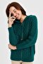 Women's Hooded Hair Lace Braided Wool Cardigan K.Ö.başı