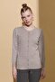 Women's Zero Collar Seamless Hair Braided Cardigan Mink
