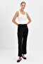 Women's Elastic Waist Spanish Leg Leggings Trousers Black - 4