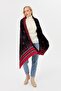 Women's Knitwear New Year Patterned Shawl Black - 6
