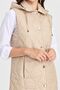 Women's Hooded Quilted Vest Beige - 6