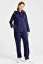 Women's Tracksuit Pants with Pockets Navy Blue - 2