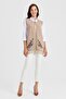 Women's Skirt Floral Tassel Vest Dark Beige - 4