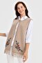 Women's Skirt Floral Tassel Vest Dark Beige - 7