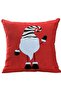 43X43 Christmas Throw Pillow Cover Red Punch Pattern New Year Santa Claus Dwarf Santa Claus Punch 06 - 2