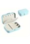 Luxury Rectangular Jewelry Box 3 Compartments Jewelry Organizer Ring Earring Necklace Travel Organizer Blue - 4