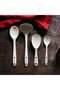 Ivory Heat Resistant Silicone Colander Spoon Set 5 Pieces 2 8Cm/22Cm/20Cm Spoons 28cm Colander/Spoon - 2