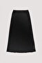 Black Satin Midi Skirt - 3