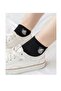 5 Pairs of Women's Cow Patterned Half Booties Socks with 5 Different Models Washable - 5