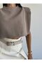 Sleeve Knitwear Blouse - Crop Length with Front Stripe Detail - 3