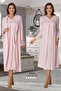 Effortt 7035 Maternity Nightgown Set with Lace Dressing Gown - 4