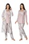 8084 Women's Powder Maternity 3-Piece Nightgown Set