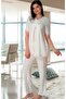 Women's Ecru Maternity Pajama Set 5032e - 2