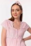 Cotton Comfortable Cut Maternity Nightgown with Breastfeeding Feature Effortt - Pink - 3