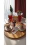 Cherry Pattern Needlework Embroidered Off-White Cocktail Napkin for Coffee Side Servings - 4
