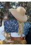 Floral Navy Blue Vintage Ruffle Collar - 2