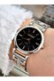 Rose and Metal Color Stone Strap Women's Wristwatch Fn-1062.2Trb