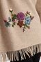 Women's Knitwear Brass Knitted Embroidered Wool Shawl Red Beige - 5