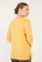 Women's Crew Neck Long Sleeve Embroidered Combed Cotton Blouse Mustard - 5