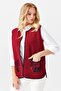 Women's Crew Neck Water Stone Bead Embroidered Short Vest Vest - 8