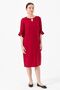 Women's Collar Chain Accessory Linen Dress Red