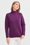 Women's Woolen Sweater with Full Turtleneck and Hair Braided Shoulder Detail - A.purple - 4