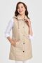 Women's Hooded Quilted Vest Beige - 4